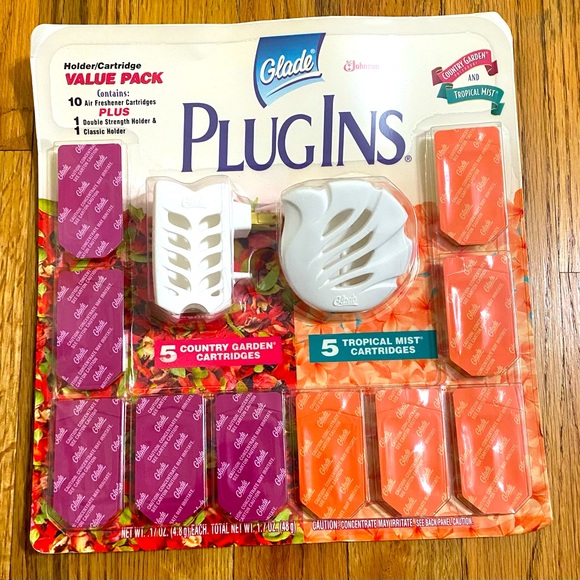 New Vintage 1999 Glade Plug Ins Value Pack Country Gardens Tropical 10 Refills - Picture 1 of 3
